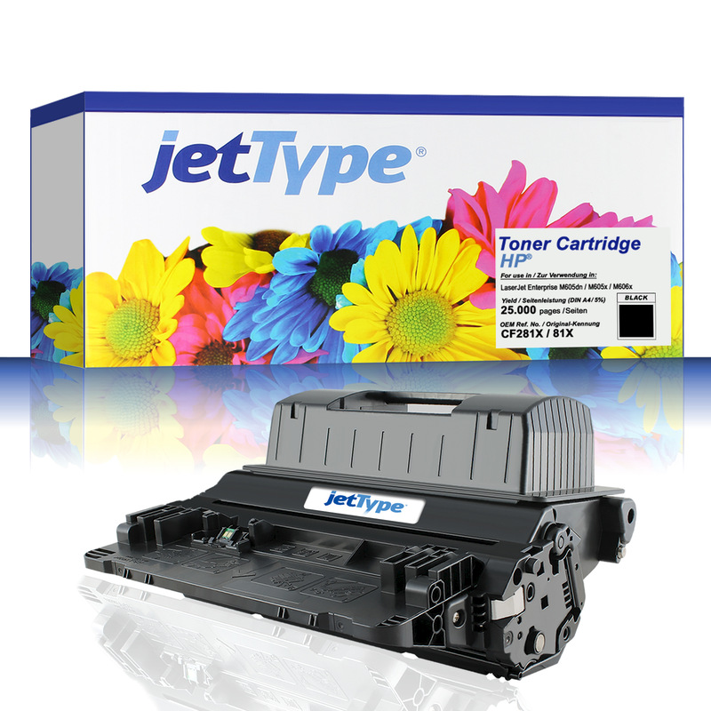 jetType Toner kompatibel zu HP CF281X 81X schwarz 25.000 Seiten Große Füllmenge 1 Stück