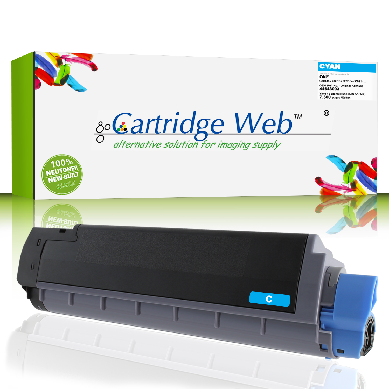 CartridgeWeb Toner kompatibel zu Oki 44643003 cyan 7.300 Seiten