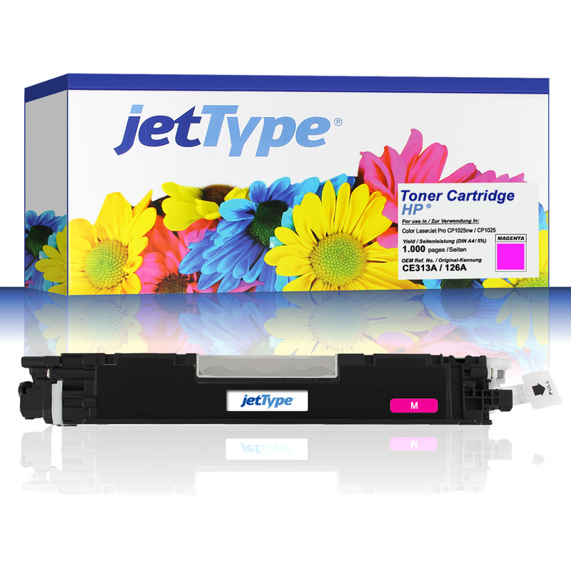 jetType Toner kompatibel zu HP CE313A 126A magenta 1.000 Seiten 1 Stück
