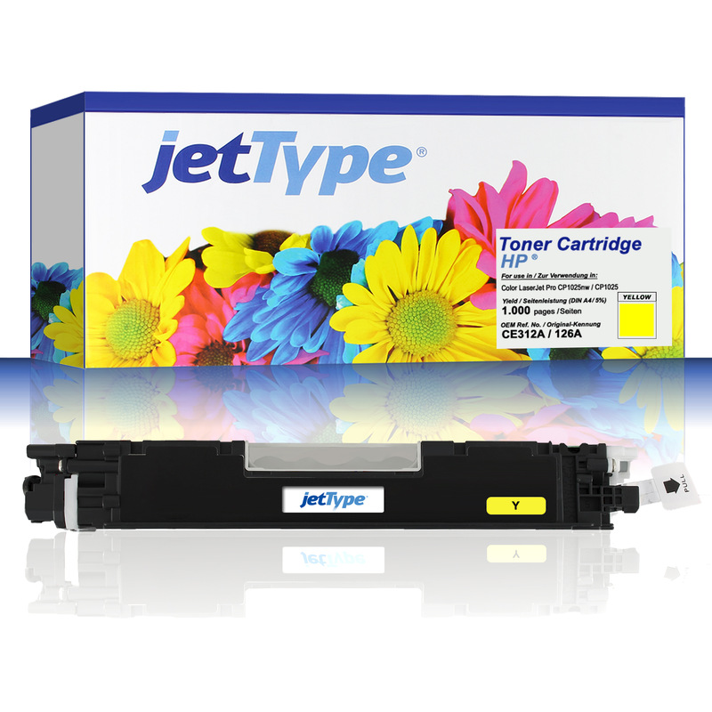 jetType Toner kompatibel zu HP CE312A 126A gelb 1.000 Seiten 1 Stück