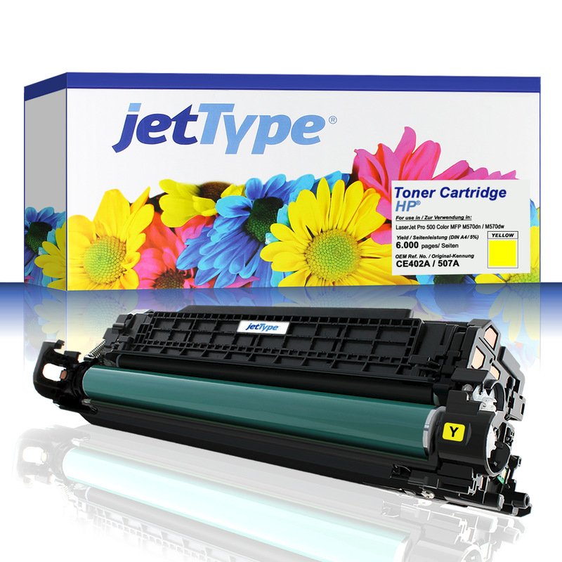 jetType Toner kompatibel zu HP CE402A 507A gelb 6.000 Seiten 1 Stück