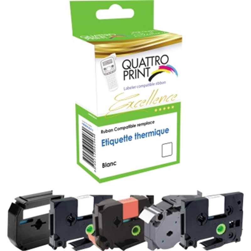 Quattro-Print Schriftband A193203 wie Brother TZE121 sw/tr 9mmx8m