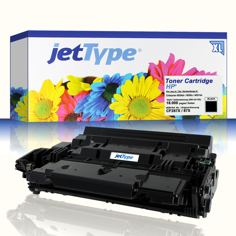 jetType Toner kompatibel zu HP CF287X 87X Schwarz 18.000 Seiten Große Füllmenge