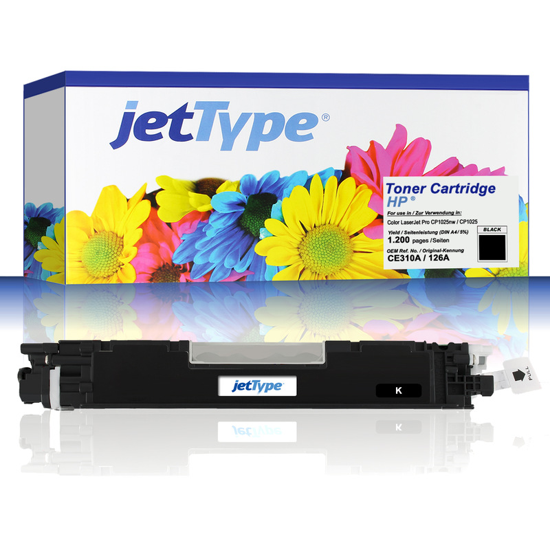 jetType Toner kompatibel zu HP CE310A 126A schwarz 1.200 Seiten 1 Stück