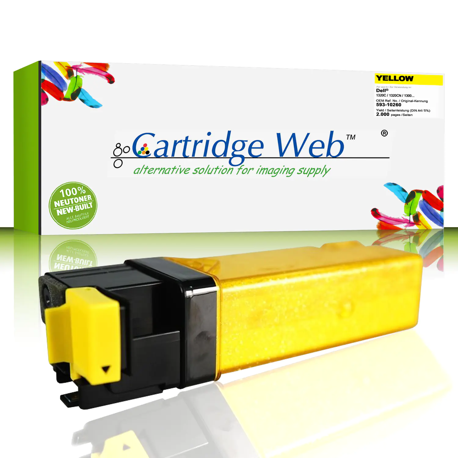 CartridgeWeb Toner kompatibel zu Dell 593-10260 PN124 gelb 2.000 Seiten 1 Stück