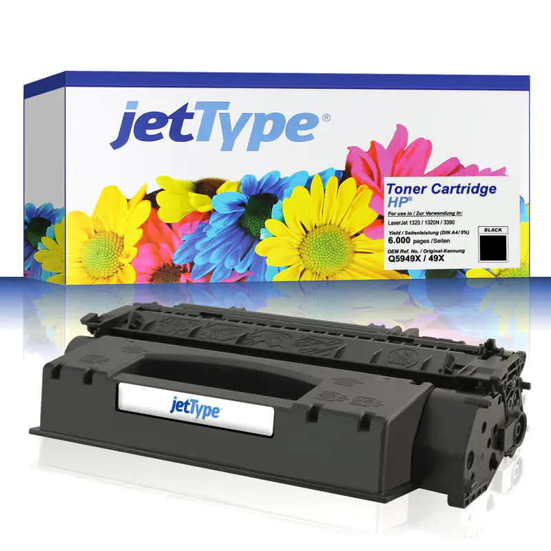 jetType Toner kompatibel zu HP Q5949X 49X schwarz 6.000 Seiten Große Füllmenge 1 Stück