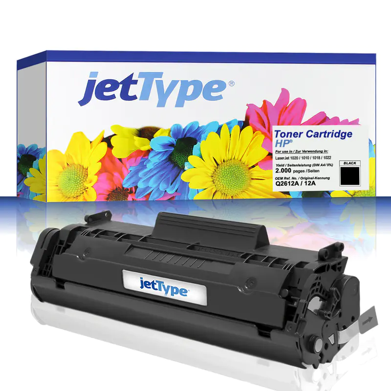 jetType Toner kompatibel zu HP Q2612A 12A schwarz 2.000 Seiten 1 Stück