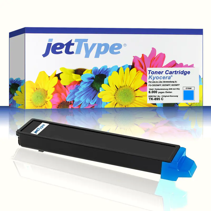 jetType Toner kompatibel zu Kyocera/Mita 1T0T2K0CNL TK895C Cyan 6.000 Seiten 1 Stück