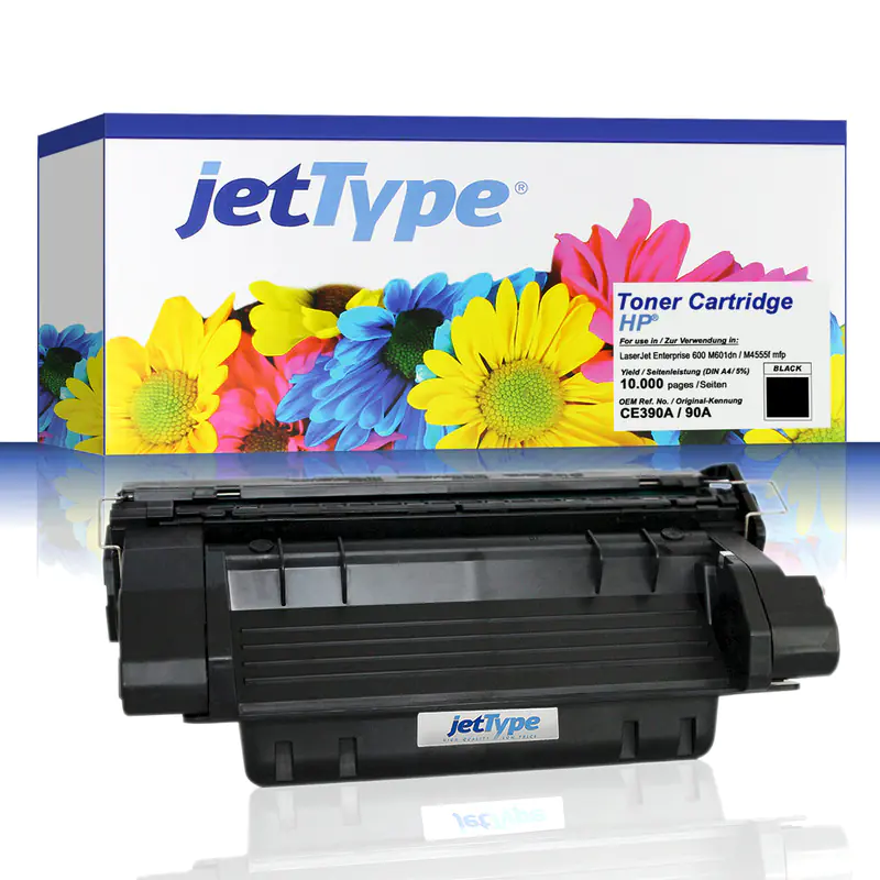 jetType Toner kompatibel zu HP CE390A 90A schwarz 10.000 Seiten 1 Stück