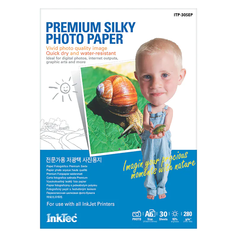 InkTec Inkjet glänzendes Fotopapier DIN A6 280 g/m² 30 Blatt für Canon Epson HP Tintenstrahldrucker